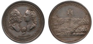 Medaile k narození arcivévody Josefa II. Norimberk, Peter Paul Werner (1689–1771). 1741. Datováno a značeno na aversu P.P.WERNER. Interpretaci významu si můžete přečíst na stranách 86-88 v publikaci Mince a medaile císaře Františka Štěpána Lotrinského (2011).
