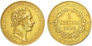 1 Krone 1858 Franz Josef I. 