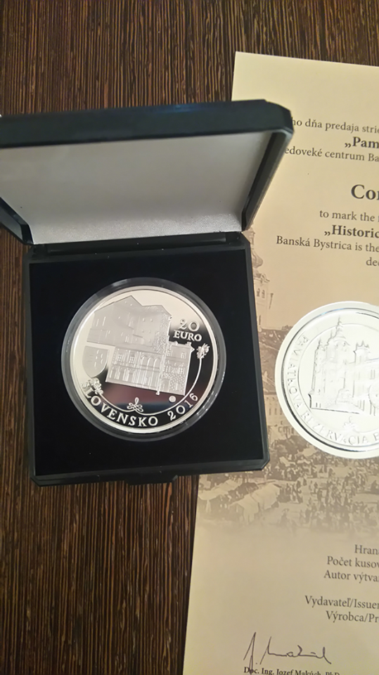 20€ Ag pamätná minca Pamiatková rezervácia Banská Bystrica